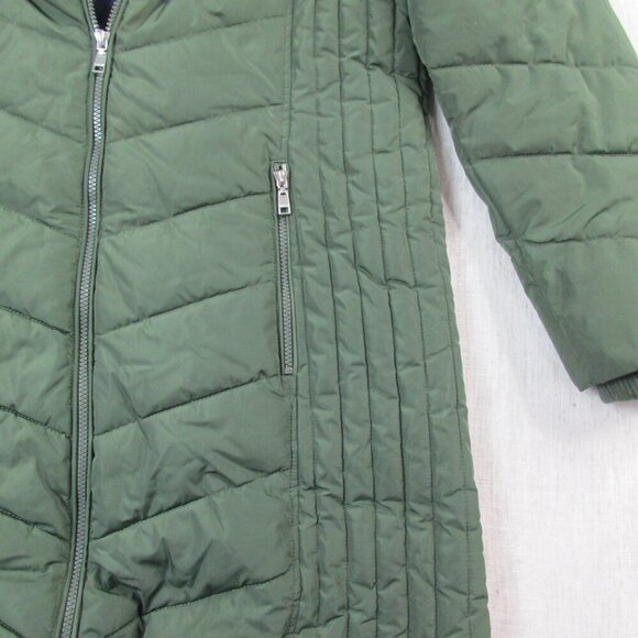 Tommy Hilfiger Puffer Jacket Womens‎ XL Green Zipper Pockets Lined Hooded Zip Up - Picture 5 of 12